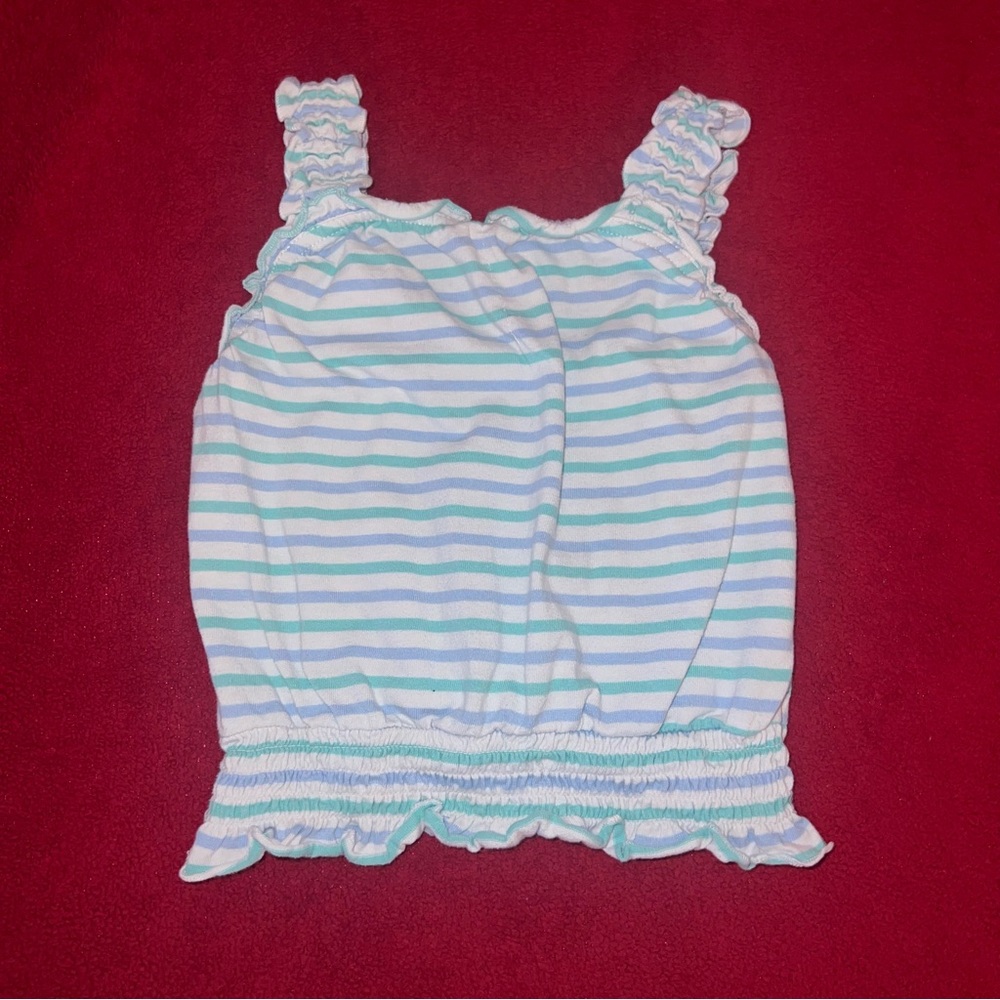 Wonder Nation Girls Size 4/5 XS Blue Striped Sleeveless Summer Tank Top